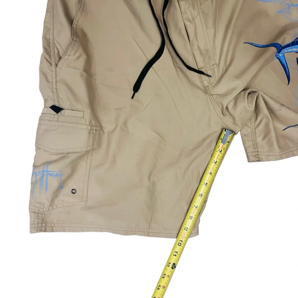 Guy Harvey By AFTCO Graphic Martín Dive Fisherman’s Men’s Bord Shorts Cargo 38x9